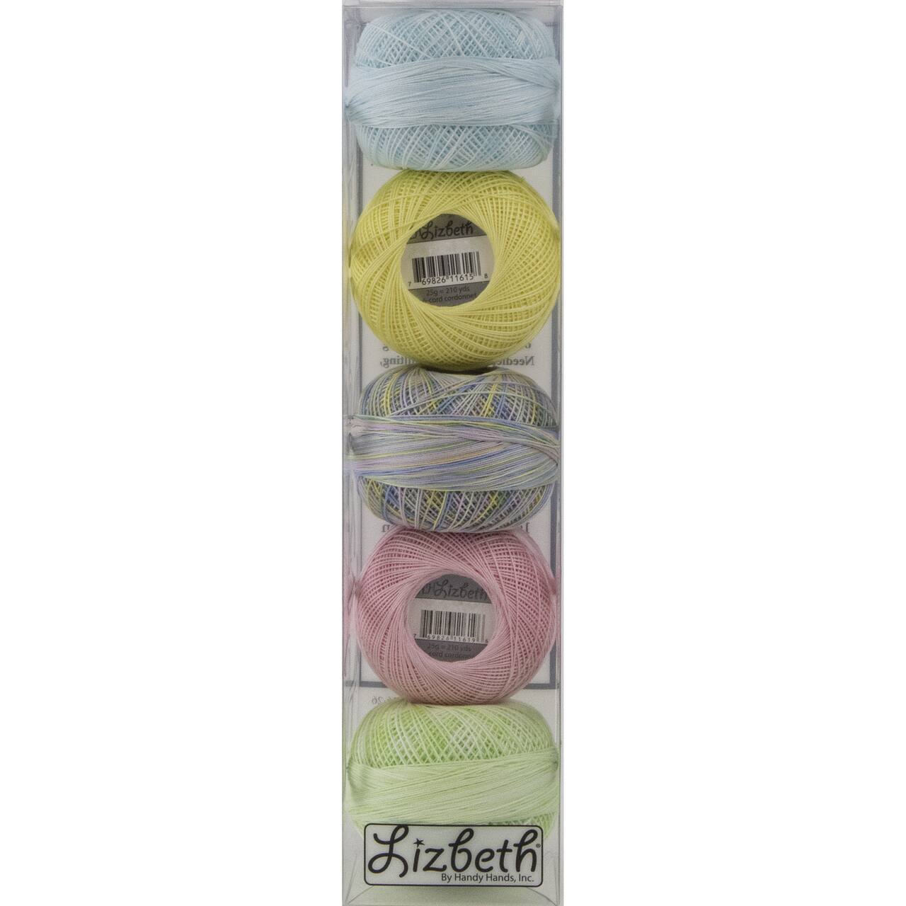 Handy Hands Lizbeth Pastel Cordonnet Cotton Thread Pack, Size 20